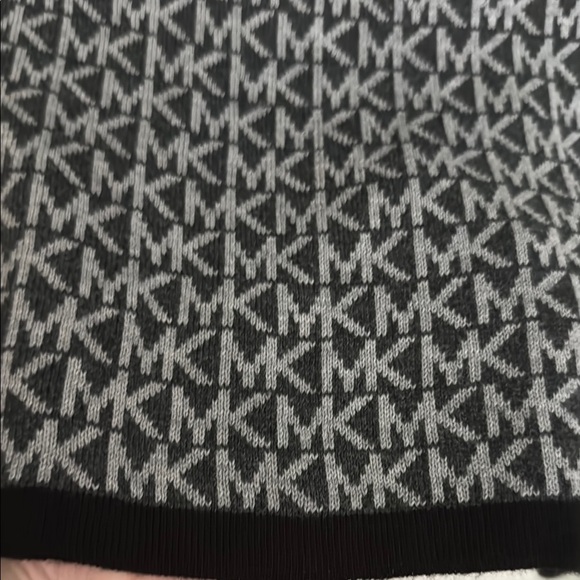 Michael Kors Black and Gray Monogram Scarf - Picture 2 of 5